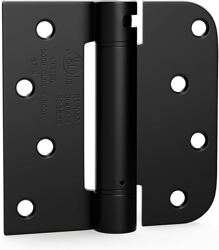 4 Bisagras Negras Puerta 4" Resorte Cierre Automático