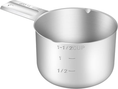 Taza medidora 360ml acero inox con cuchara