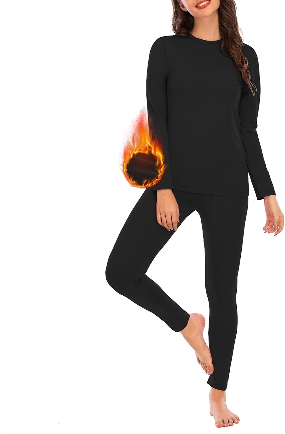 Ropa interior térmica mujer forro vellón invierno