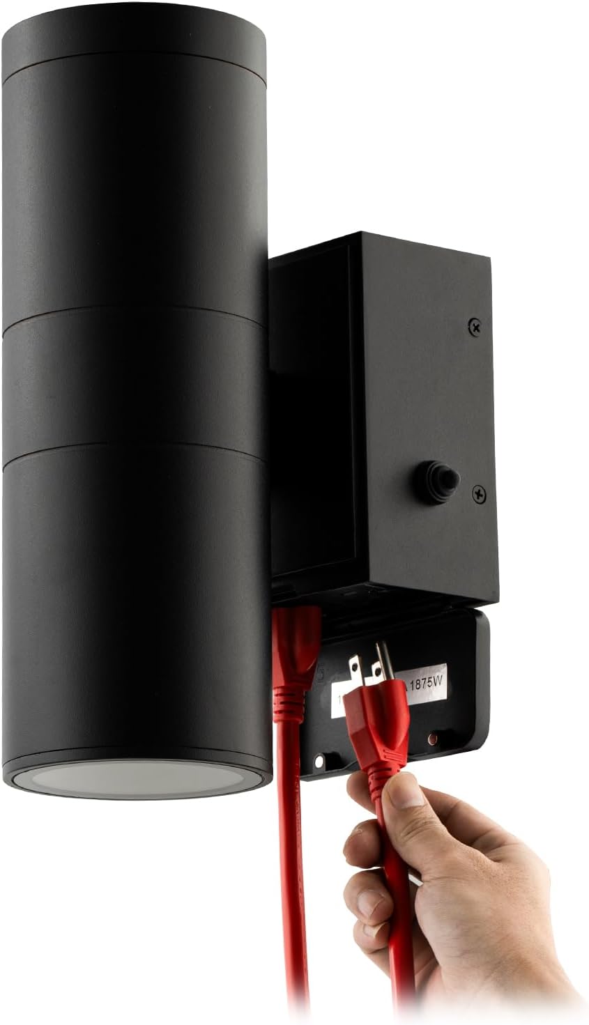Luz porche exterior 12pulg aluminio vidrio negro mate