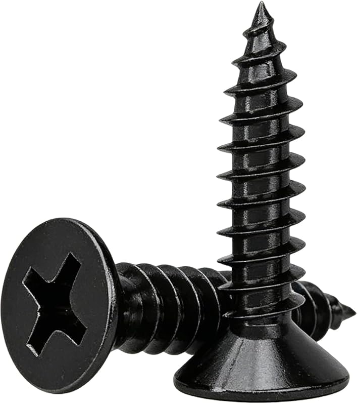 Tornillos M3x12mm cabeza plana negra para muebles 150uds