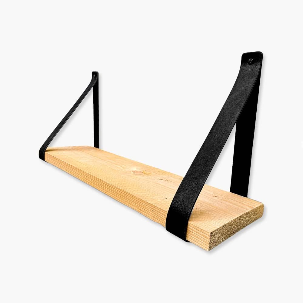 Soportes estante piel sintética negro 2 pzas