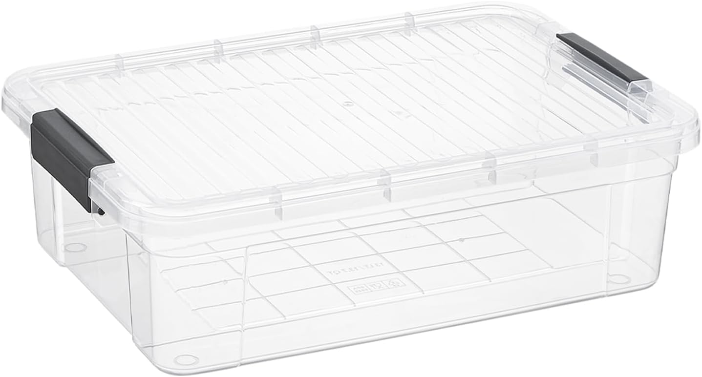 Caja plástico transparente organiz. apilable hogar