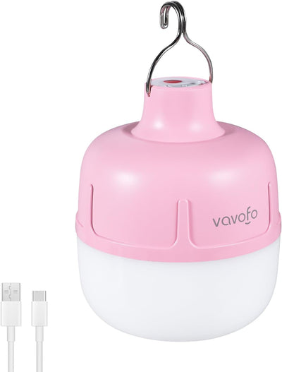 Linterna LED campamento 20W 1200lm 3000mAh IP65 rosa