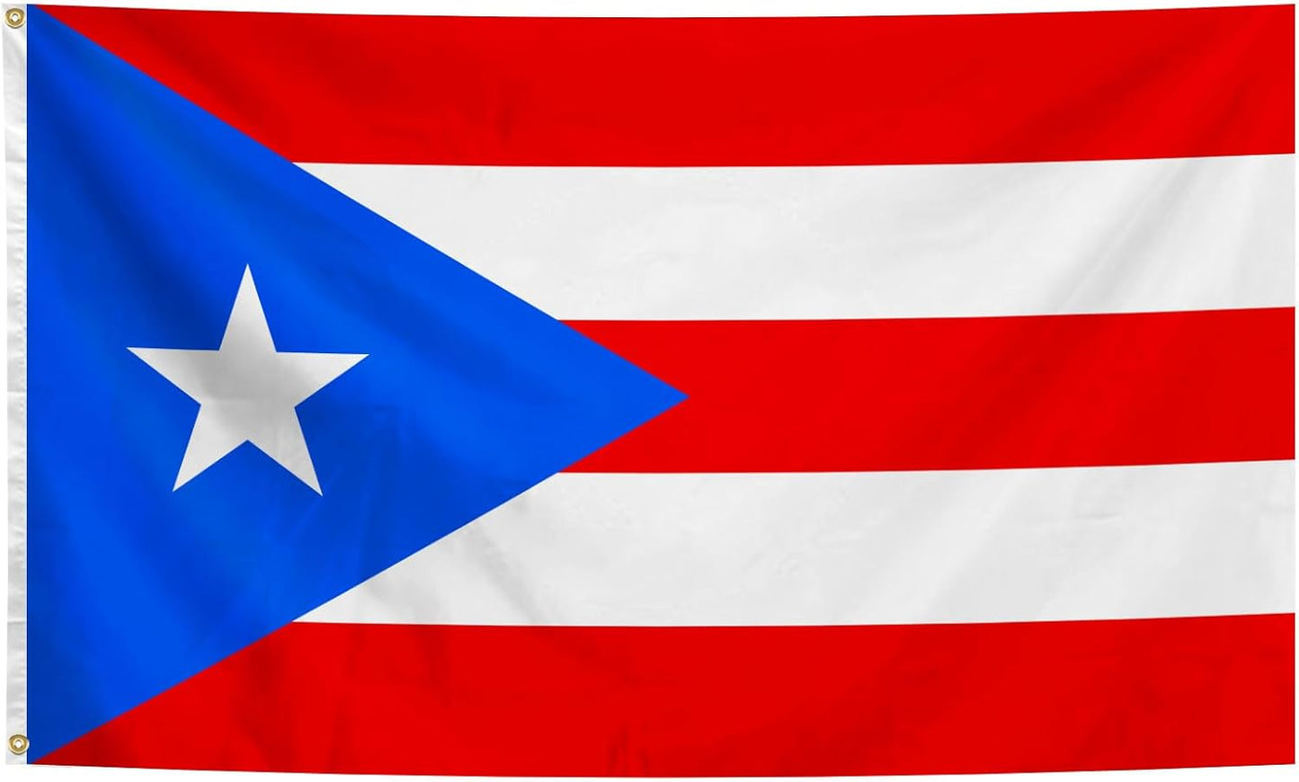 Bandera Puerto Rico 3x5ft color vivo con ojales latón decoración