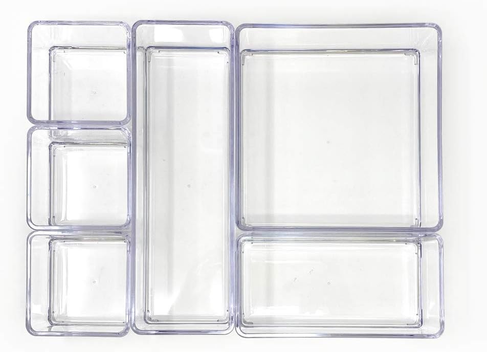 Set 6 bandejas acrílico transparente apilable