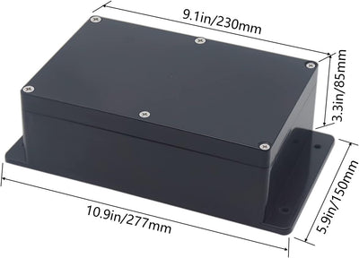 Caja eléctrica IP65 ABS color negro 9.06x5.91x3.35pulg