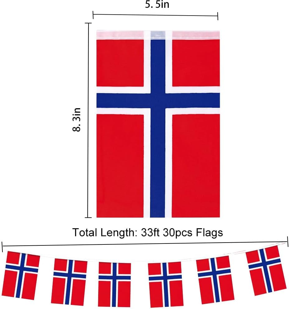 Banderas Noruega 30 pzas 33ft eventos patrióticos