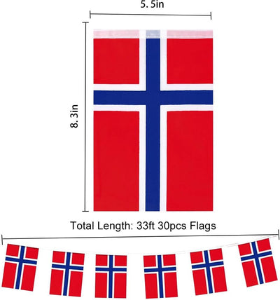 Banderas Noruega 30 pzas 33ft eventos patrióticos