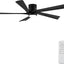 Ventilador techo bajo 54" luces patio motor CC 6 vel negro