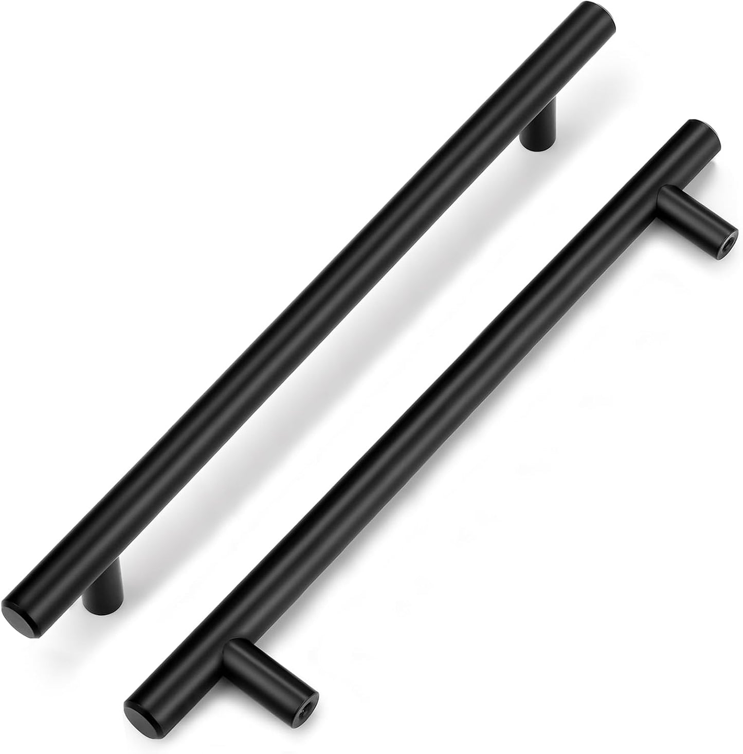 5 Tiradores Acero Inox Negro 7.5pulg Barra Redondas Cocina