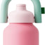Botella agua acero inox con pajita 33oz rosa y rojo