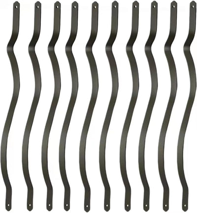 Balaustres aluminio barandilla curvada 50uds negro 29.5pulg