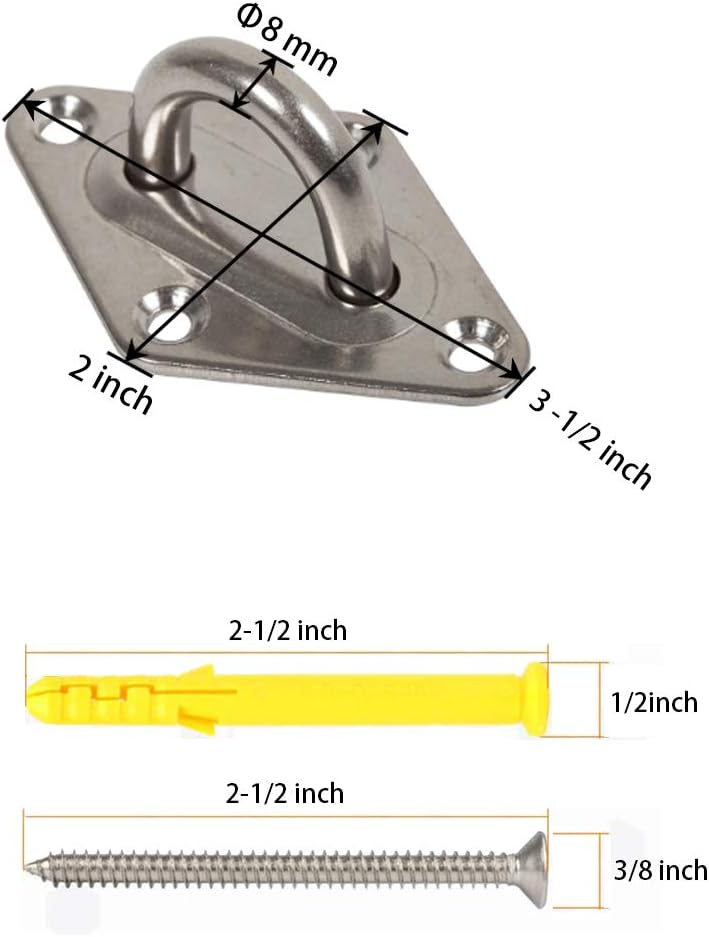 Kit hamaca acero inox para anclaje pared techo