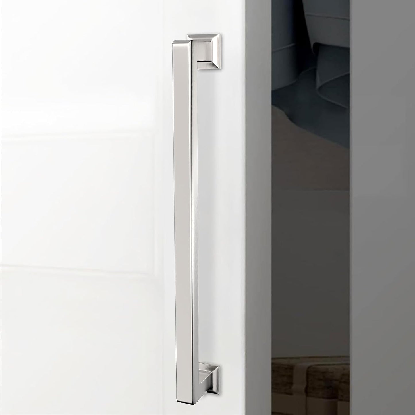 10 Tiradores Níquel Satinado 12-3/5pulg Gabinete Cocina
