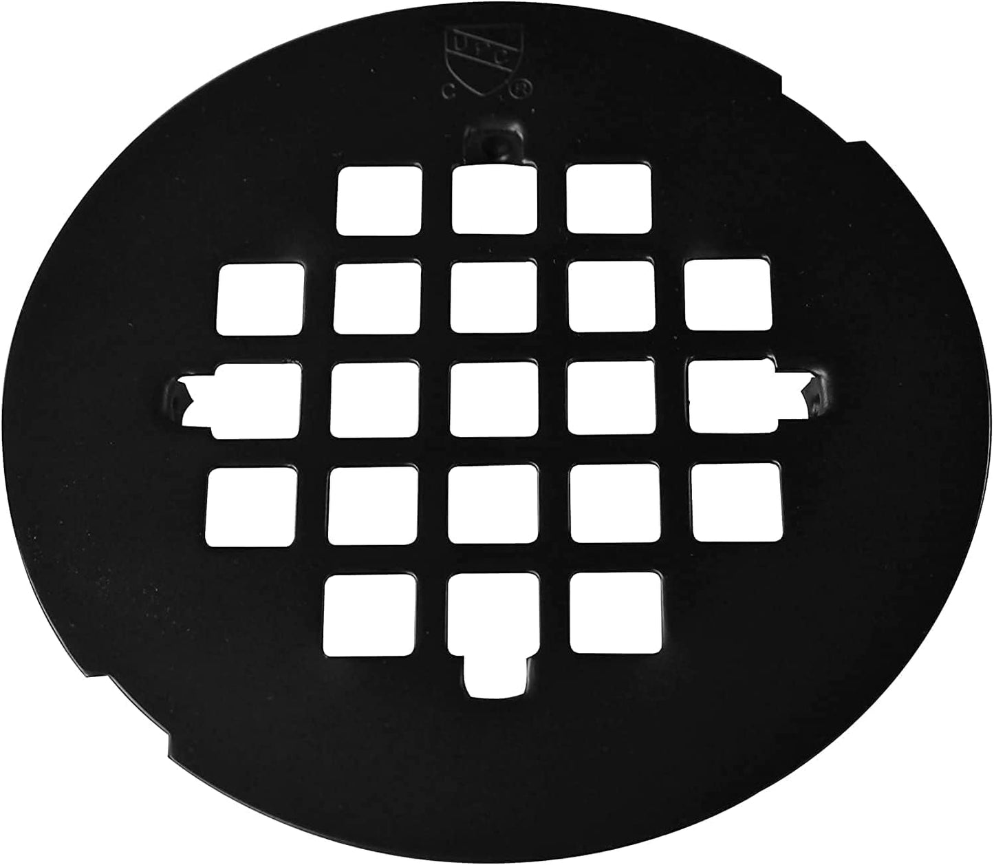 Drenaje ducha PVC 2pulg cubierta rejilla 4-1/4pulg negro mate
