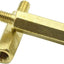 Separador macho hembra latón hexagonal 50 pzas