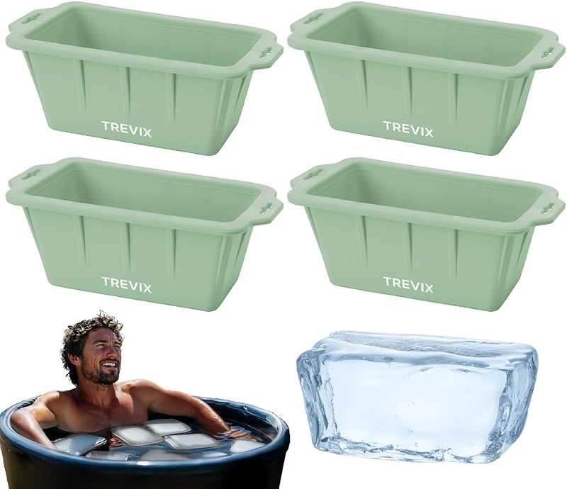 Molde hielo silicona 4 pzas 18lb reutiliz. verde