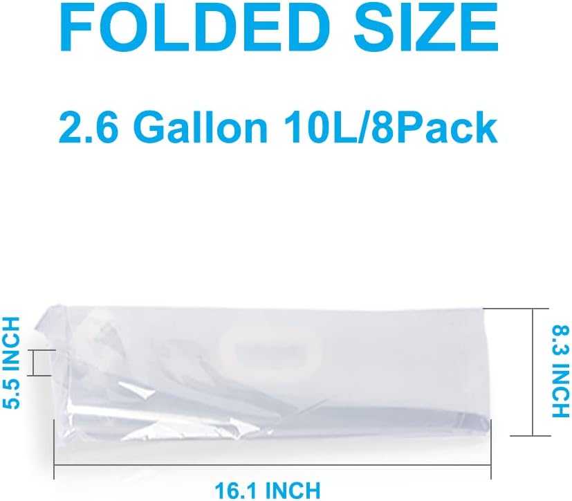 Bolsa plegable plástico alimenticio 2.6gal 8uds