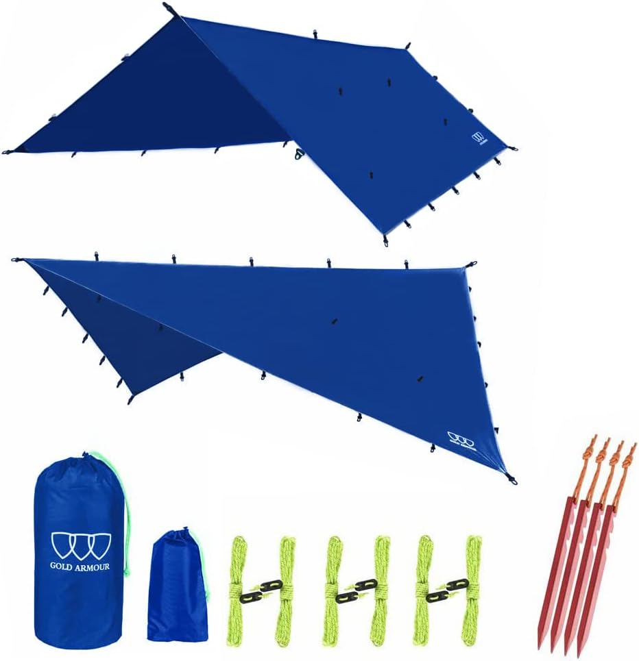 Hamaca lona toldo impermeable 14.7x12" campamento azul