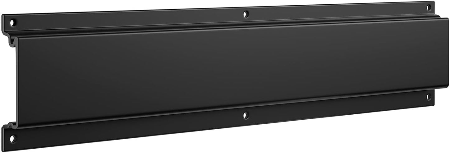 Riel garaje pared orificios 16pulg comp pernos 250lb negro