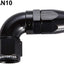 Accesorios 90 grados línea combustible aceite trenzada negra