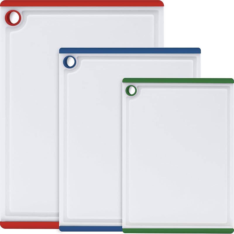 3 Pzas Tablas Cortar Plástico Antiderrap Multicolor
