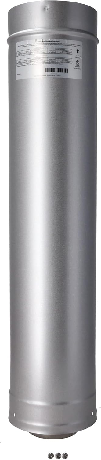 Tubo inox concéntrico 24pulg calentador gas