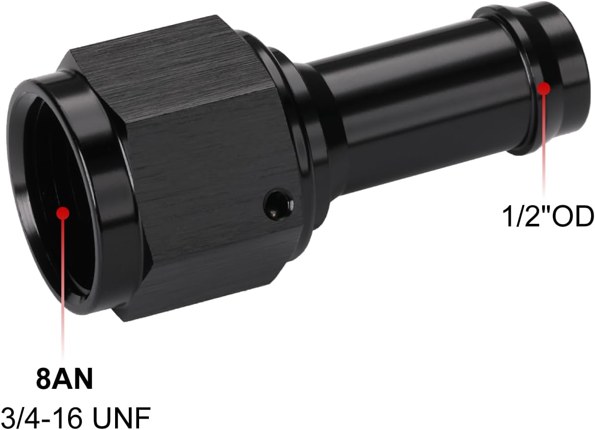 Adaptador manguera 1/2pulg aluminio negro