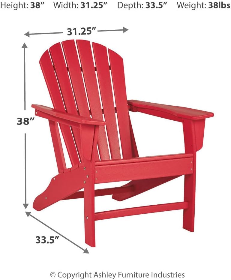 Silla patio Sundown Treasure Adirondack HDPE color rojo