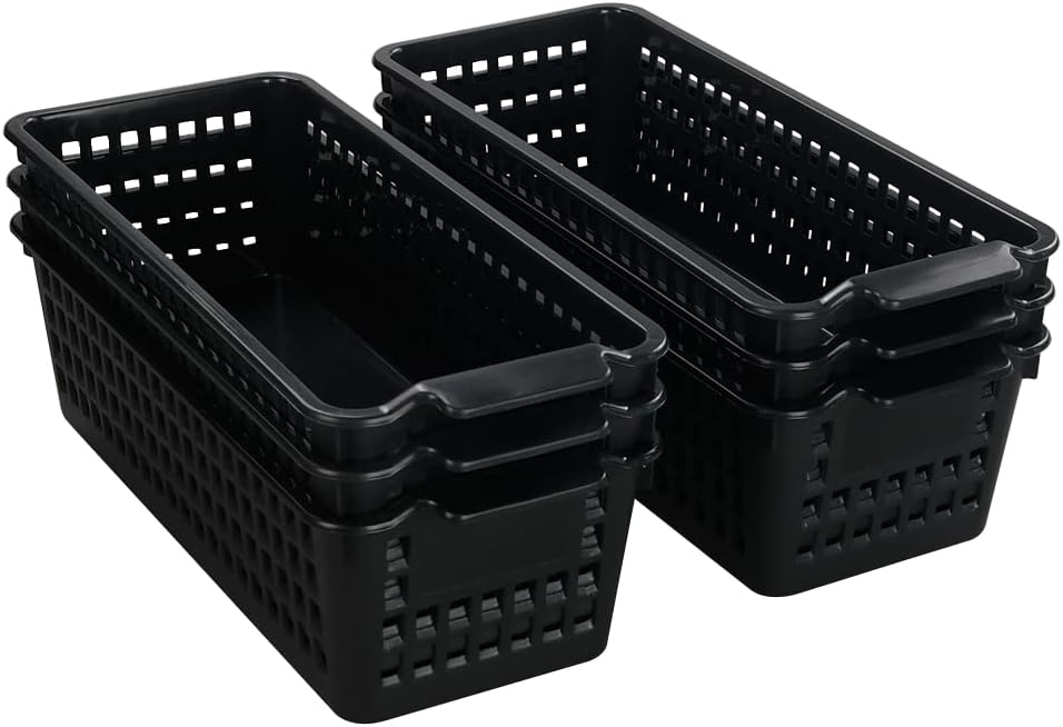 6 Pzas Cubos Plástico Organiz. Negro