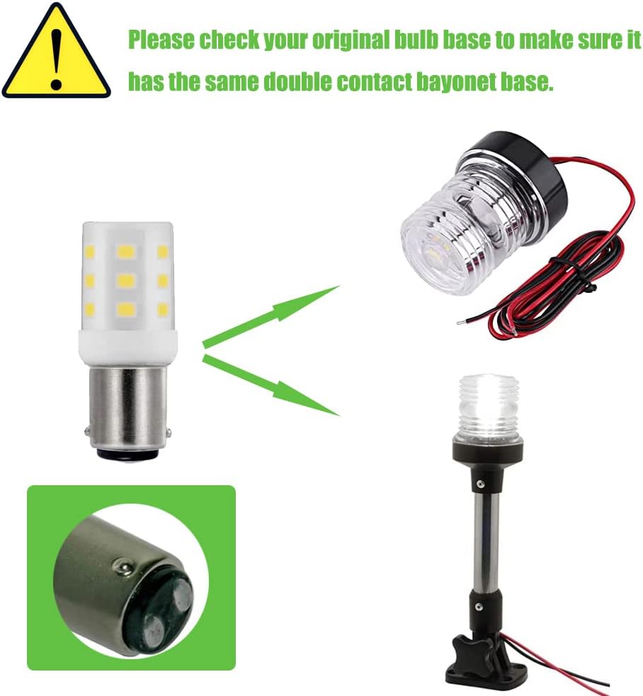 Bombilla LED BA15D para luces popa marina caravana 10-40VCC