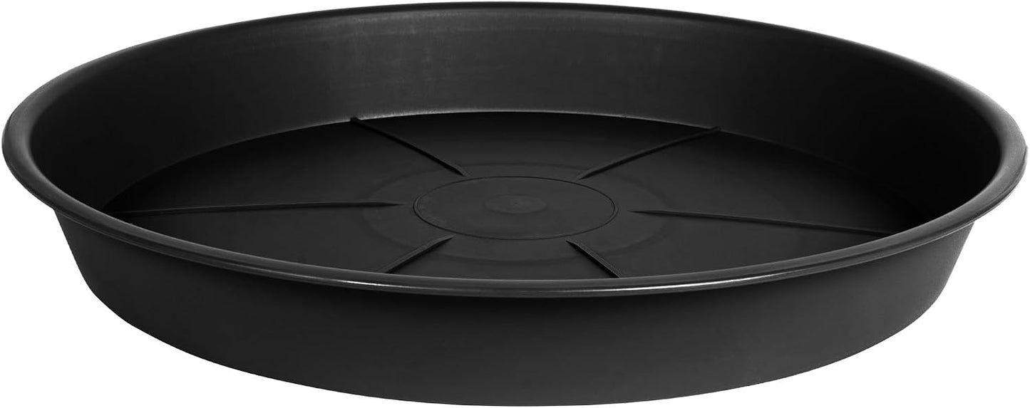 Bandeja platillo 14" plástico resistente para plantas negro