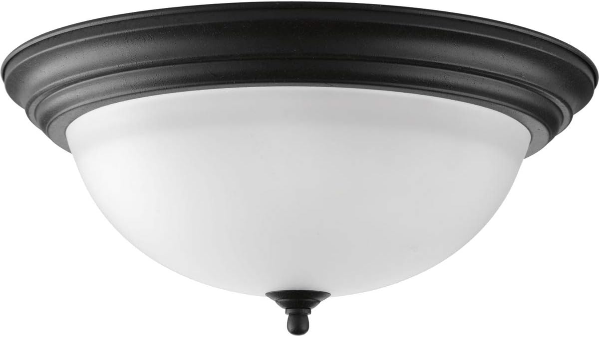Lámpara techo 3 luces empotrada 15x6pulg negro forjado