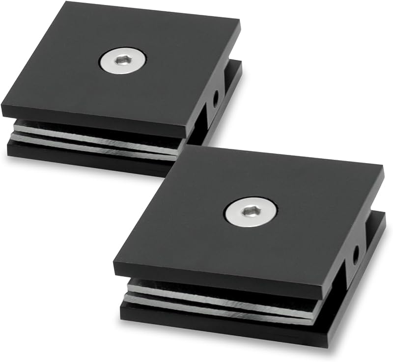 Abrazadera vidrio latón 2 Pzas para 5/16-3/8" negro mate