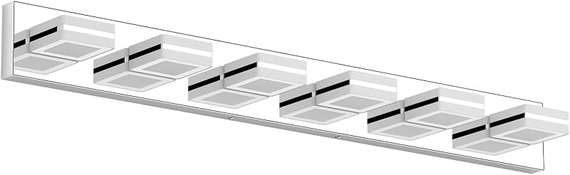 Lámpara tocador moderna 6 luces cromadas sobre espejo