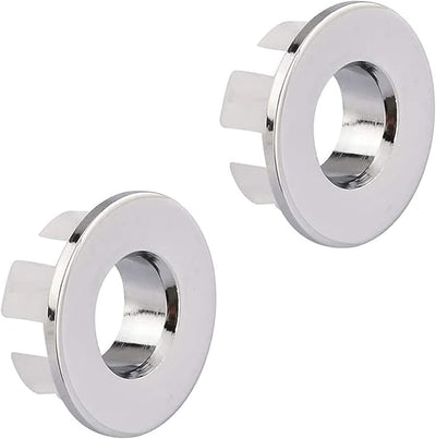 Set 2 tapas circulares cromadas para lavabo