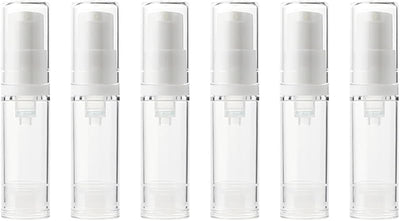6 Botellas Plástico 0.17oz Bomba Sin Aire Recargables Cuidado Piel