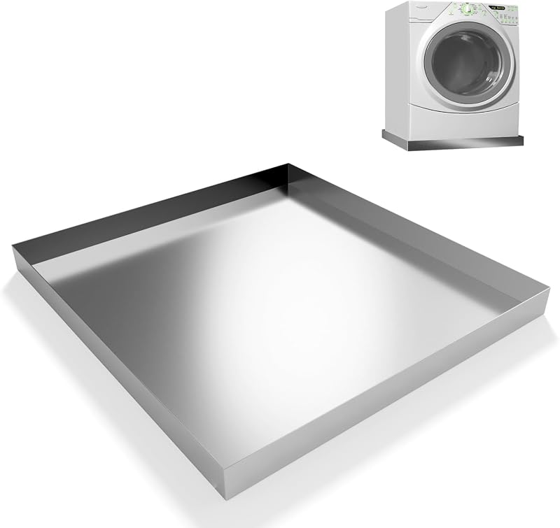 Bandeja lavadora acero inox 304 32x30" drenaje protege piso