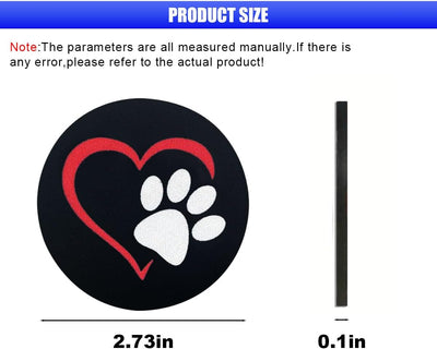 2 Pzas posavasos coche antideslizante con pata perro y corazón