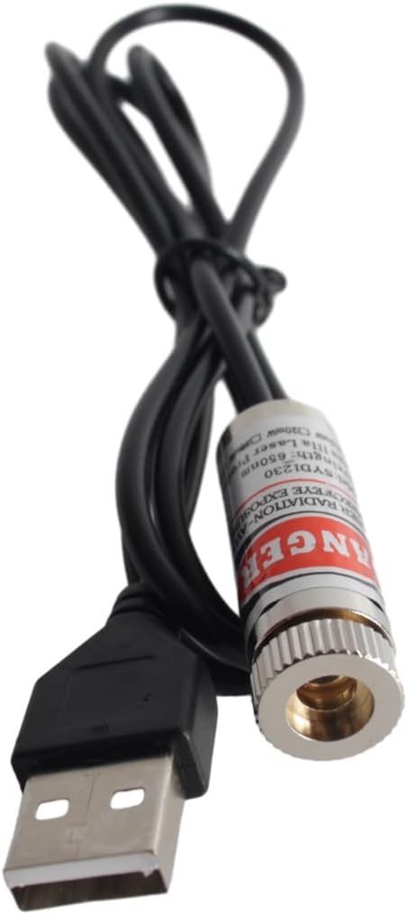 Módulo láser rojo industrial ajustable 39" conector USB 12mm