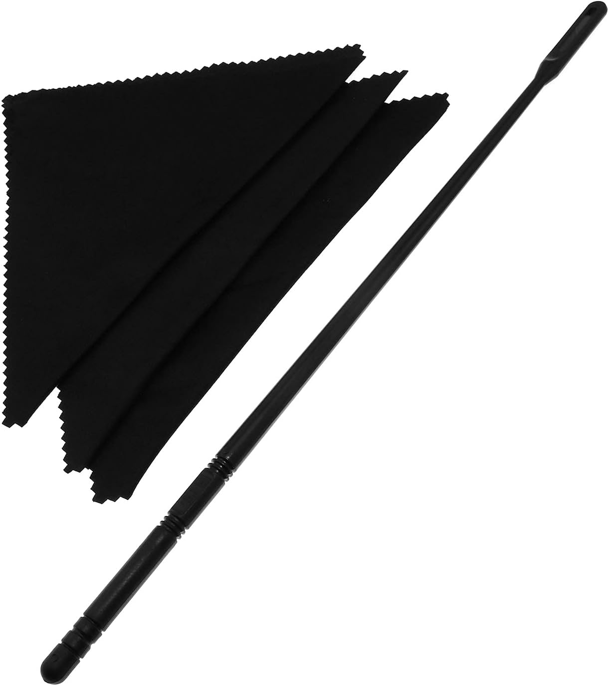 Kit varilla limpieza flauta 3 hisopos paño pulido negro