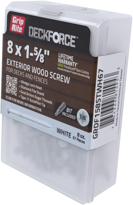 Tornillos madera exteriores T-17 #8x1-5/8 pulg caja 67