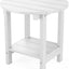 Mesa auxiliar redonda plástico 18" 2 niveles blanco