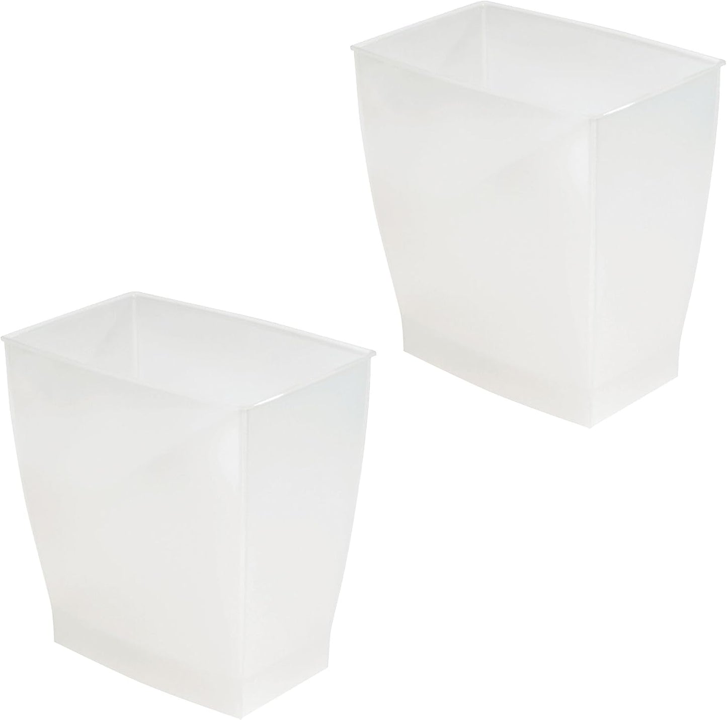 Cubo basura plástico rectangular pack 2 color escarcha