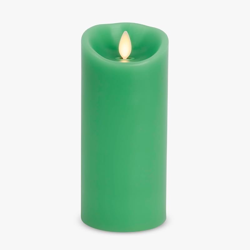 Velas LED sin llama batería parpadeantes en movimiento verde