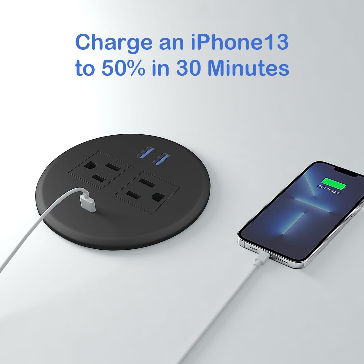 2 Ojales Alimentación USB-C 3pulg 3 USB 2 CA Negro