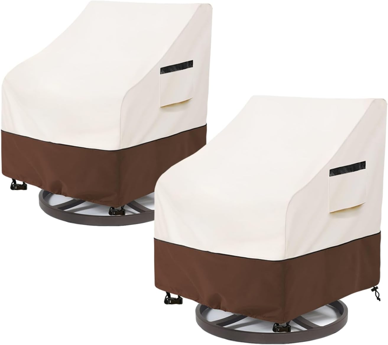 2 Fundas Giratorias Sillas Patio 33x37x38.5pulg Impermeables