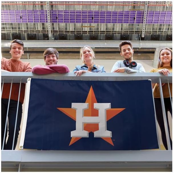 Bandera Astros 3x5 azul naranja blanco uso interior exterior