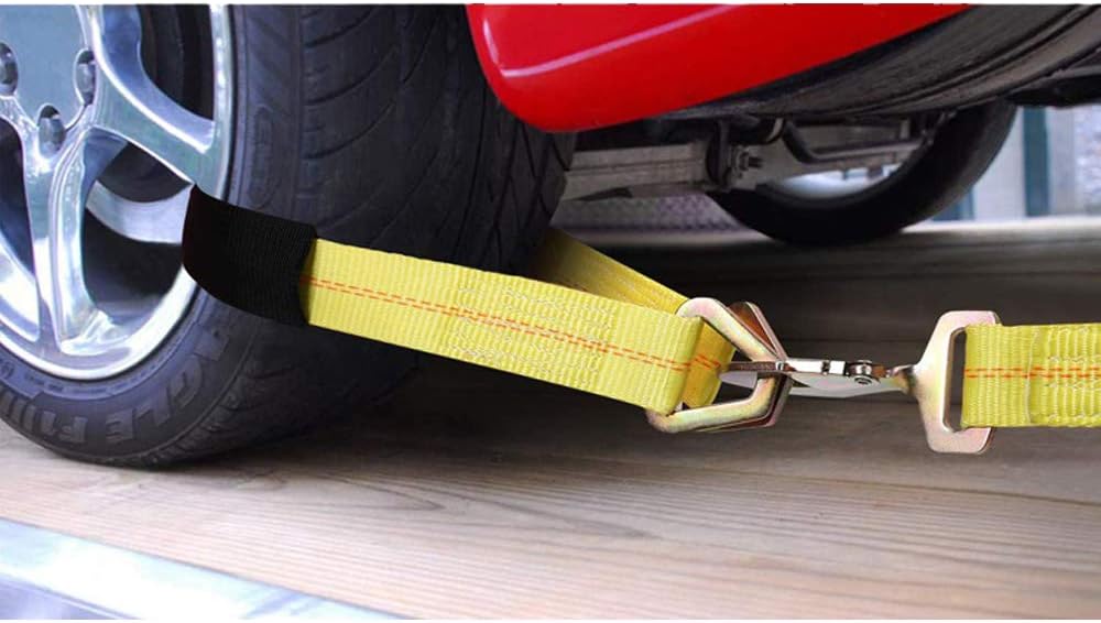 Correas amarre automóvil remolque eje